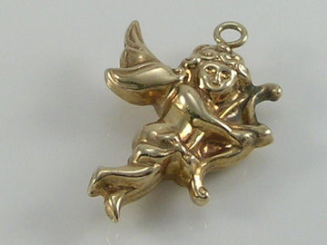 Vintage 3D 9ct Gold Cupid Charm