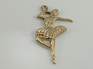 Vintage 9ct Gold Ballerina Charm Pendant H/MK