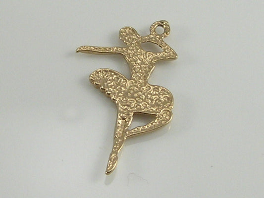 Vintage 9ct Gold Ballerina Charm Pendant H/MK