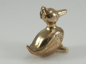 Vintage 3D 9ct Gold Duck Charm    H/MK 1971