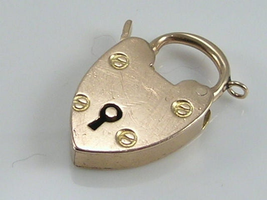 Edwardian 9ct gold Padlock Bracelet Fastener H/MK 1907