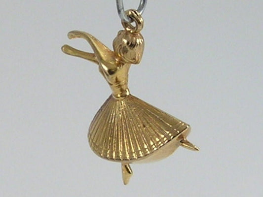 Vintage 3D 9ct Gold Ballerina Dancer Charm H/MK 1979   FM