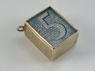 Vintage 3D 9ct Gold 5 Five Pound Note Charm. H/MK 1965