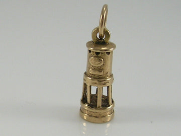 Vintage 3D 9ct Gold Miners Lamp Charm Pendant  H/MK 1997