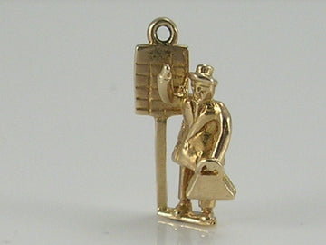 Vintage 3D 9ct Gold Tic Tac Betting Bookie Man Charm Pendant H/MK