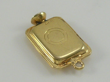 Vintage 3D 9ct Gold Whisky Flask Charm Pendant