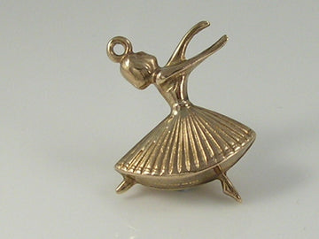 Vintage 3D 9ct Gold Ballerina Dancer Charm H/MK 1977   FM