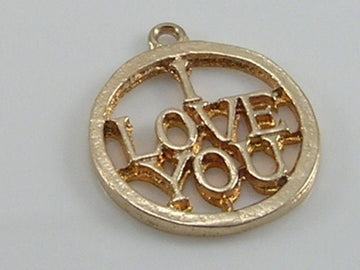 Vintage 9ct Gold I love You Charm Pendant