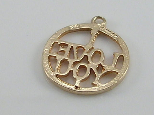 Vintage 9ct Gold I love You Charm Pendant