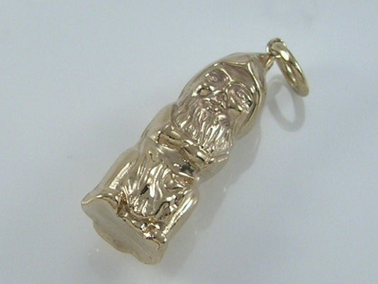 Vintage 3D 9ct Gold Lucky Gnome Leprechaun Charm Pendant H/MK 1974