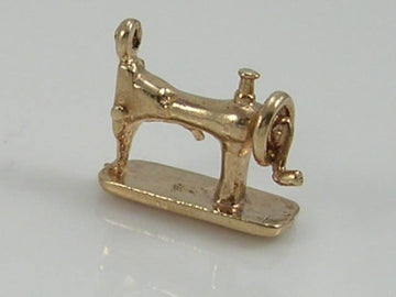 Vintage 3D 9ct Gold Sewing Machine Charm H/MK 1971