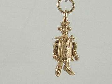 Vintage 3D 9ct Gold Movable Clown Charm Pendant  H/MK