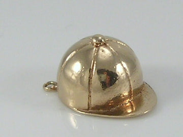 Vintage 9ct Gold Jockey Cap Charm Pendant  H/MK 1965