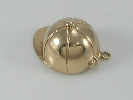 Vintage 9ct Gold Jockey Cap Charm Pendant  H/MK 1965