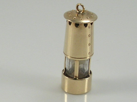 Vintage 3D 9ct Gold Miners Lamp Charm. H/MK 1962   WHC