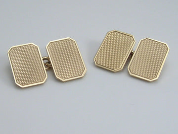Vintage Etched Design 9ct Gold Cufflinks. H/MK 1965  10.8g