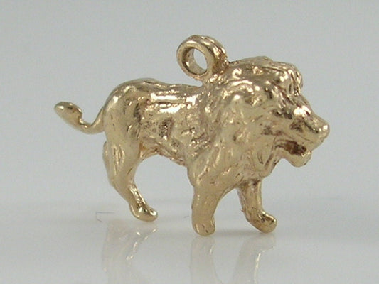 Vintage 3D 9ct Gold Lion/Leo Zodiac Charm H/MK 1976