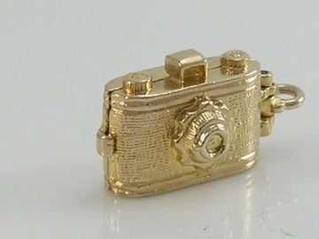 Vintage 3D 9ct Gold Nuvo Camera and Bird Charm  H/MK 1961