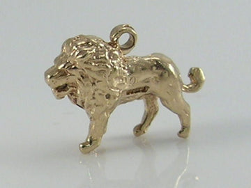 Vintage 3D 9ct Gold Lion/Leo Zodiac Charm H/MK 1976