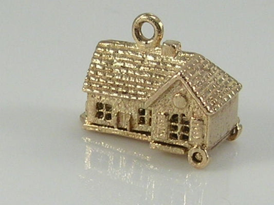 Vintage 3D 9ct Gold Smithy Blacksmith Shop Opens Anvil Charm H/MK 1970