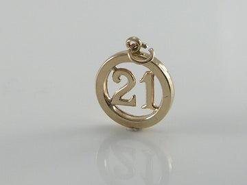 Vintage 3D 9ct Gold 21 Charm  H/MK 1962