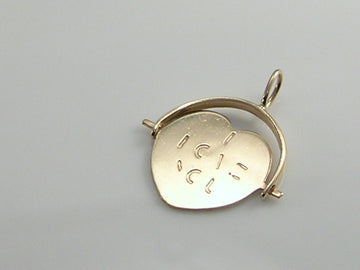 Vintage 9ct Gold I Love You Spinner Charm Pendant