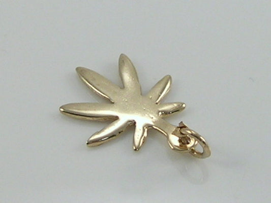 9ct Solid 9ct Gold Marijuana Cannabis Charm Pendant
