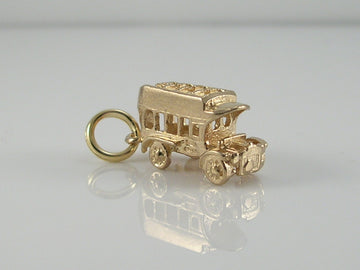 Vintage 9ct Gold Charabanc Bus Charm