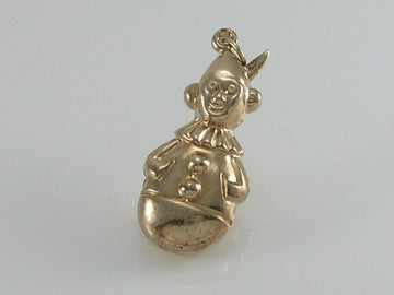 Vintage 3D 9ct Gold Clown Pendant H/MK 1964
