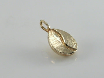 Vintage 3D 9ct Solid Gold Coffee Bean Pendant H/MK 1985