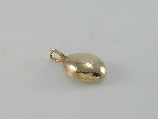 Vintage 3D 9ct Solid Gold Coffee Bean Pendant H/MK 1985