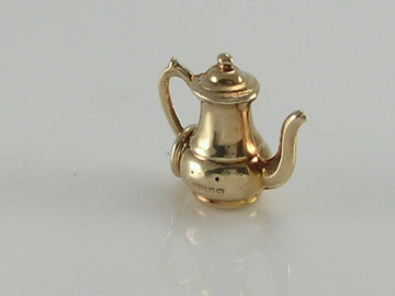 Vintage 3D 9ct Gold Teapot/Coffee Pot Charm H/MK 1962