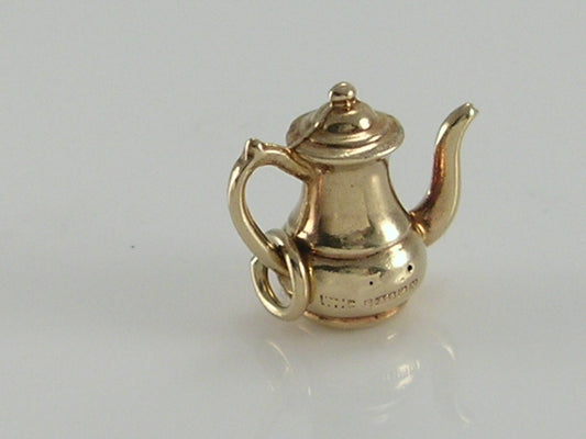 Vintage 3D 9ct Gold Teapot/Coffee Pot Charm H/MK 1962