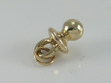 Vintage 3D 9ct Gold Baby Dummy/Pacifier Charm Pendant