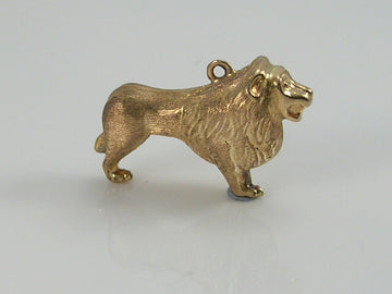 Vintage 3D 9ct Gold Lion Charm H/MK 1975