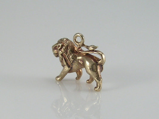 Vintage 9ct Gold Lion Charm H/MK 1964