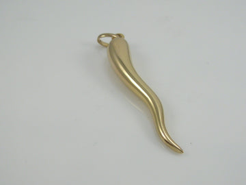 Vintage UnoAerre 9ct Gold Extra Long Horn of Plenty Pendant H/MK