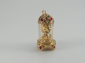 Vintage  9ct Gold Nuvo Carriage Mantle Clock Charm