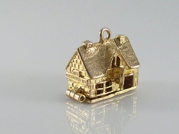 Vintage 9ct Gold Nuvo Horseshoe Inn Charm  H/MK 1970