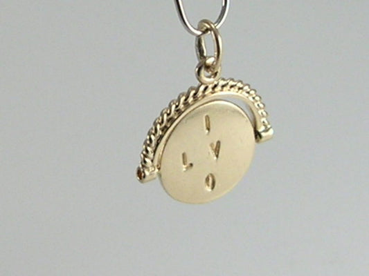 Vintage 9ct Gold I Love You Spinner Charm Pendant H/MK 1975