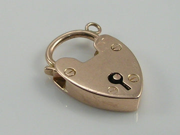 Antique Vintage Edwardian 9ct Rose gold Padlock Bracelet Fastener