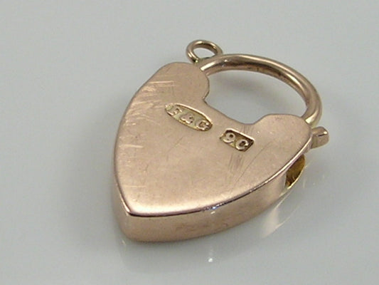 Antique Vintage Edwardian 9ct Rose gold Padlock Bracelet Fastener