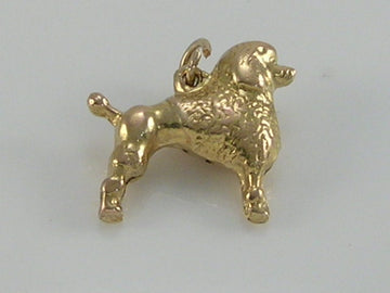 Vintage 3D 9ct Gold Poodle Dog Charm H/MK 1980 GJld