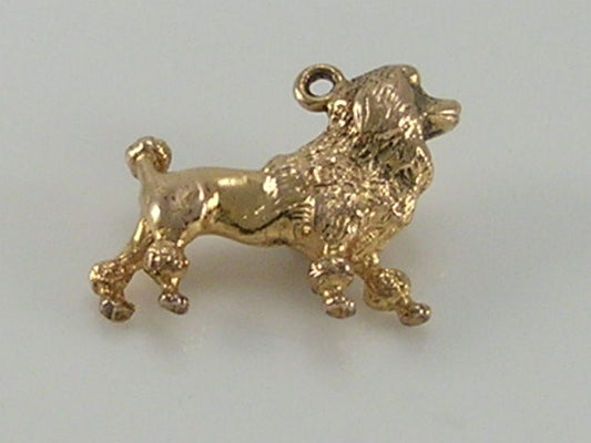 Vintage 3D 9ct Gold Poodle Dog Charm H/MK 1965
