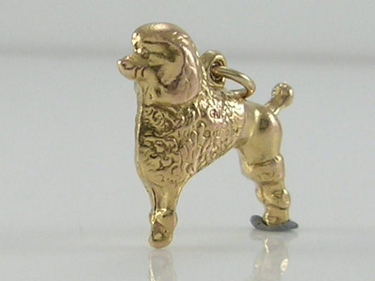 Vintage 3D 9ct Gold Poodle Dog Charm H/MK 1980 GJld
