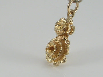 Vintage 9ct Solid Gold Roses Flowers Pendant H/MK 1978
