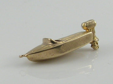 Vintage 9ct Gold Speed Boat Charm