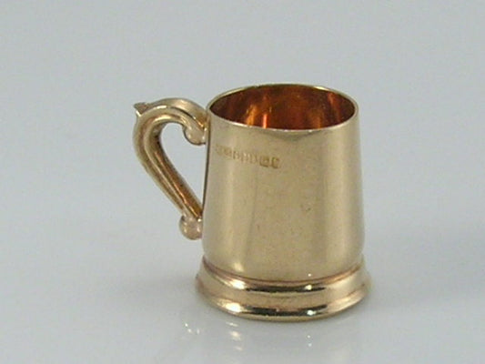 Vintage 3D 9ct Gold Beer Tankard Stein Charm. H/MK 1964