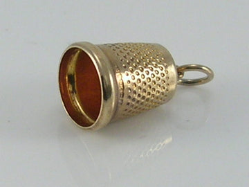 Vintage 3D 9ct Gold Sewing Thimble Charm H/MK 1974
