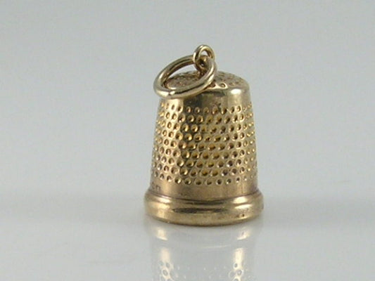 Vintage 3D 9ct Gold Sewing Thimble Charm H/MK 1974